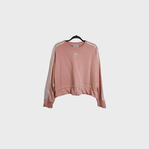 Adidas Sz L Sweatshirt Bellista 3 Stripes L/S Pink - Picture 2 of 5